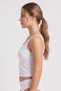 Women's White Double Strap Crop Top - 2