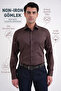 Slim Fit 100% Cotton Non Iron Fabric Brown Shirt Gk 734