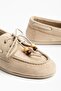 Zri̇n-03 Beige Suede Beaded String Casual Women's Ballerinas - 4
