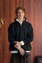 Men's Half Zipper Stand Collar Cotton Knit Sweater Black - 4