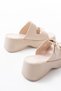 Zri̇n-574 Premium Beige Daily Wedge Heel Women's Slippers - 6