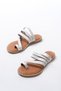Zri̇n-160 Premium White Braided Orthopedic Sole Flip-Flop Genuine Leather Women's Slippers - 6