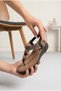 Nexo Black Imported Stone and Bead Embroidered Flip-Flop Orthopedic Comfortable Sole Women's Sandals - 3