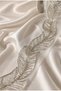 Embroidered Ribbon Accessory with Leaf Pattern on Tulle (1 Meter)