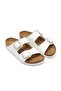 Zrc01 - Summer Premium Buckled Men's Genuine Leather Slipper White - 3