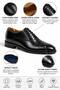 Men's Genuine Leather Lace-Up Neolite Sole Black Classic Shoes - 5