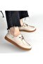 Guot Beige Lace-Up Casual Ballet Flats - 5