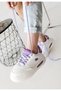 Chris Premium White Lilac Lace-Up Air Sole Sports Shoes - 6