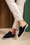 Zrc2625 - Firenze Genuine Leather Casual Men's Slippers Navy Blue - 6