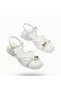 Nordi White Belted Sandals with Accessory Detail - 3