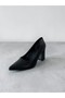 Chic Black Skin Women's Heeled Shoes - 5