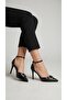 Women's Ankle Strap Crystal Buckle Thin Heeled Shoes Black 31112821