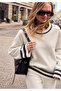 Striped Top and Bottom Knitwear Set - 4
