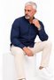 Men's Premium Navy Blue Slim Long Sleeve Shirt - 6