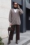 Lace-Like Knit Floral Embroidered Buttoned Knitwear Cardigan - Earthy - 4
