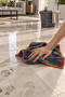 (1 Piece) Orange Piping Microfiber Floor, Wall Tile Wiping Cleaning Cloth 50X70Cm - 8
