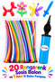 20pcs Mixed Color Sausage Balloon + 1Pc Sausage Balloon Pump