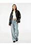 Cotton Regular Fit Wide Leg Stoned Denim Trousers - Wide Leg Jeans - 2