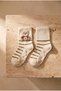 Baby 2 Pack Teddy Printed Socket Socks Ecru-Light Brown - 3