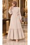 Crepe Fabric Shoulder Ruffle Dress Ecru - 2