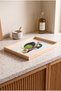 Colorful Exotic Fish Pattern - Rectangular Coffee Presentation, Engagement, and Serving Tray with Natural Wood Frame - 4