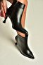 Z518083209 Black Thick Goblet Heeled Women's Boots - 5
