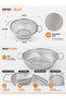 Stainless Steel Pasta Strainer 24 cm |   Double Handle Metal Vegetable and Fruit Washing and Straining Colander - 3