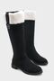 Women's Rofen Fur Flat Sole Boots - Black Suede