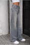 High Waist Wide Leg Loose-Fit Washed Jeans - 3