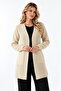 Women's Beige Comfortable Fit Knitwear Cardigan with Pockets - 5