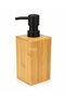 Bamboo Square Liquid Soap Dispenser – Natural Bamboo, with Black Pump, Refillable Bathroom & Kitchen Soap and Lotion Dispenser - 3