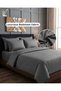 6 Pcs King Size Bedding Set (Grey) – 1 Fitted Sheet, 1 Quilt Cover, 4 Pillowcases - 3