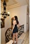 Diver Fabric Neck Chain Dress - Black - 7