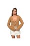 Bearded Tie-Back Camel Color Knitwear Cardigan — Multicolor