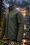 Softshell Waterproof Jacket with Fleece Inside Windproof Winter Men's Coat Khaki