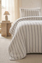 Cotton Quilted Anthracite Color Line Pattern Single Bedspread Set 180X230+50X70 - 2