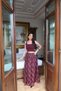 Modal Fabric Plaid Pattern Lined Skirt — Burgundy - 7
