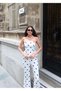 Double Fabric Strapless Polka Dot Jumpsuit — White - 7
