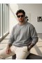 Men's Grimelange Reverse Stitch Detailed Crew Neck Hoodless Winter Sweatshirt - 2