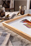 Colorful Tropical Fish Patterned Natural Wood Framed Rectangular Coffee Presentation, Engagement and Serving Tray - 5