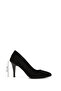 Women's Black Suede Pointed Toe Thin Heeled Genuine Leather Stiletto - 2