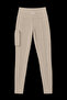 Women's High Waist Textured Stretchy Leggings Dark Cream - 6