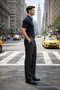 Men's Cotton Pack Premium Comfort Patterned Black Polo Neck T-Shirt - 3