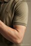 Men's Trend Loose Khaki Polo Half Zipper T-Shirt - 4