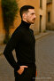 Men's Winter Trend Full Fisherman Black Turtleneck Sweater - 2