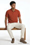 Men's Embroidered Loose Short Sleeve Tile Polo Collar T-Shirt - 4
