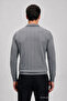 Men's Casual Polo Collar Zippered Smoked Striped Knit Sweater - 6