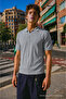 Men's Striped Zippered Trendy Gray Polo Collar t Shirt - 4