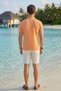 Men's Trend Summer Basic Orange Polo Neck T-Shirt - 5