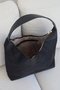 New Season Large Salaş Black Suede Shoulder Bag - 7